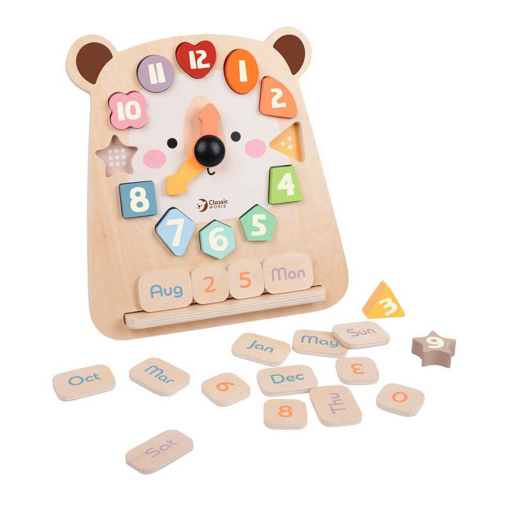 Classic World wooden clock bear