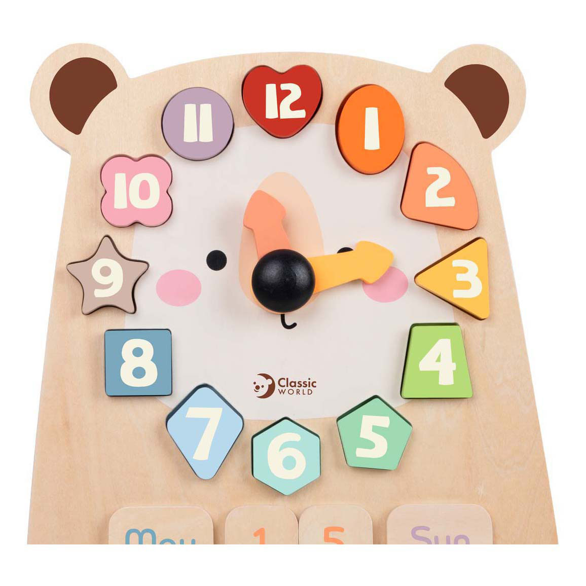 Classic World wooden clock bear