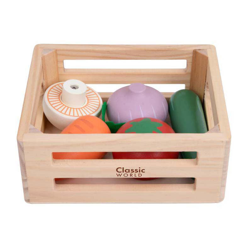 Classic World wooden crate with vegetables
