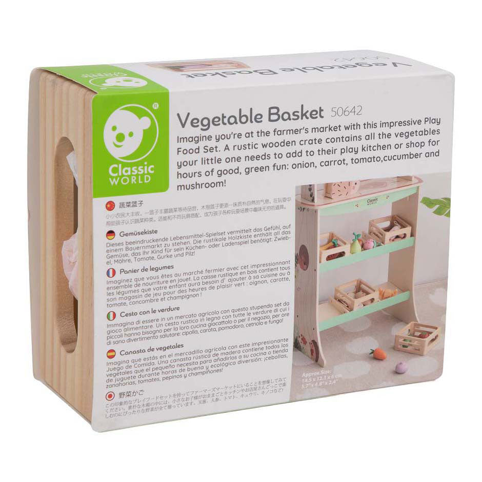 Classic World wooden crate with vegetables