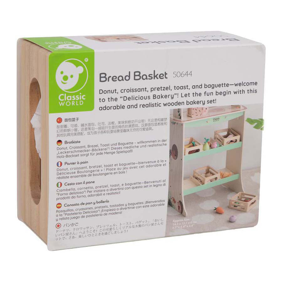 Classic World wooden crate with bread