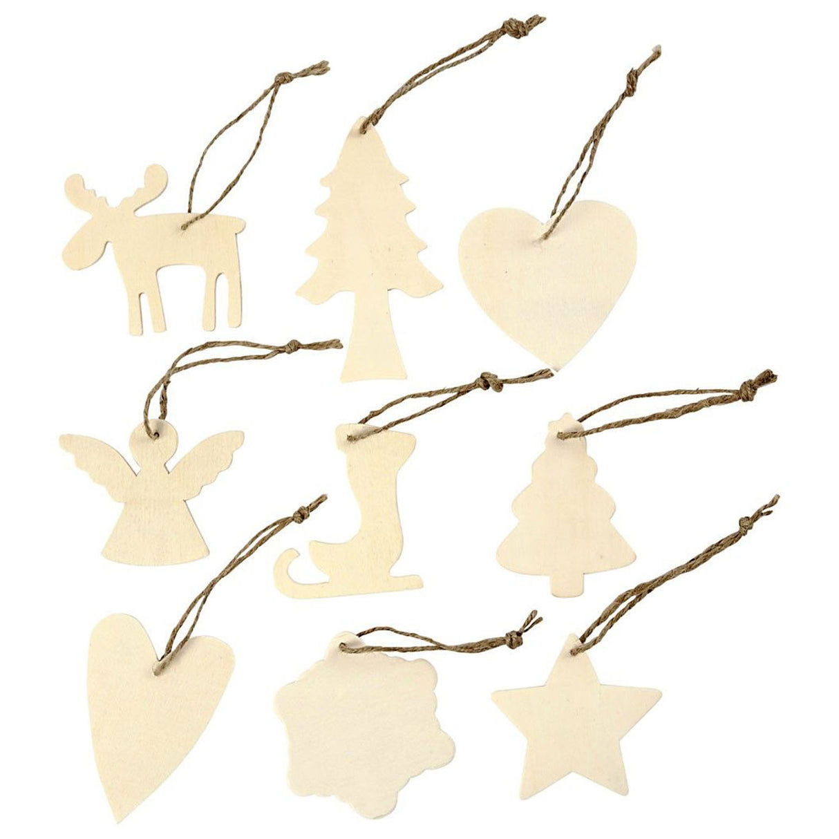 Creativ Company Versier je Houten Kerst Hangers, 72st.