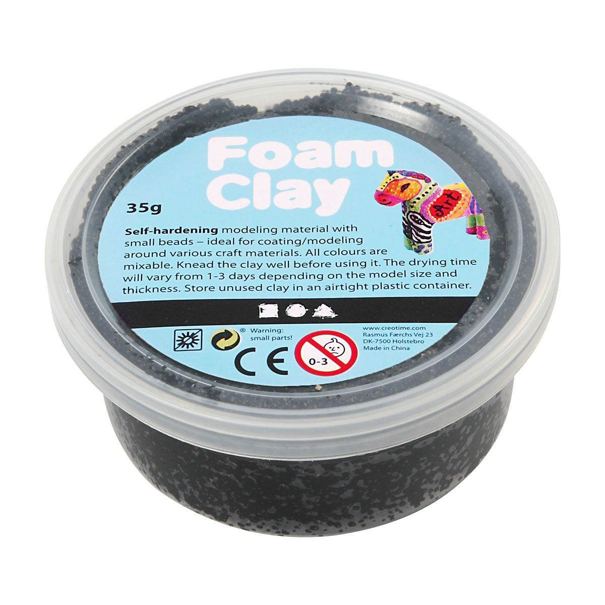 Foam Clay - Svart, 35gr.