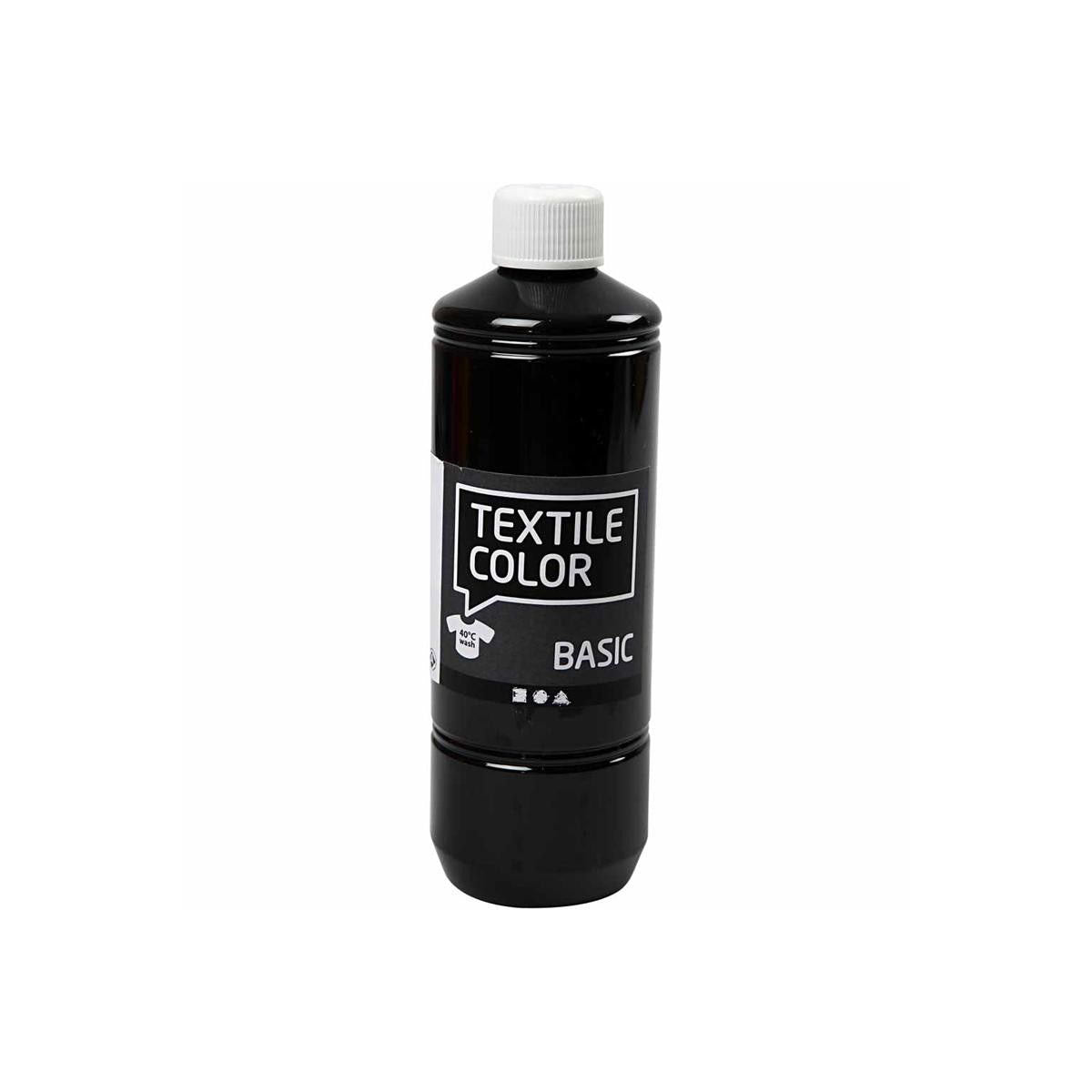 Tekstilmaling - sort, 500 ml