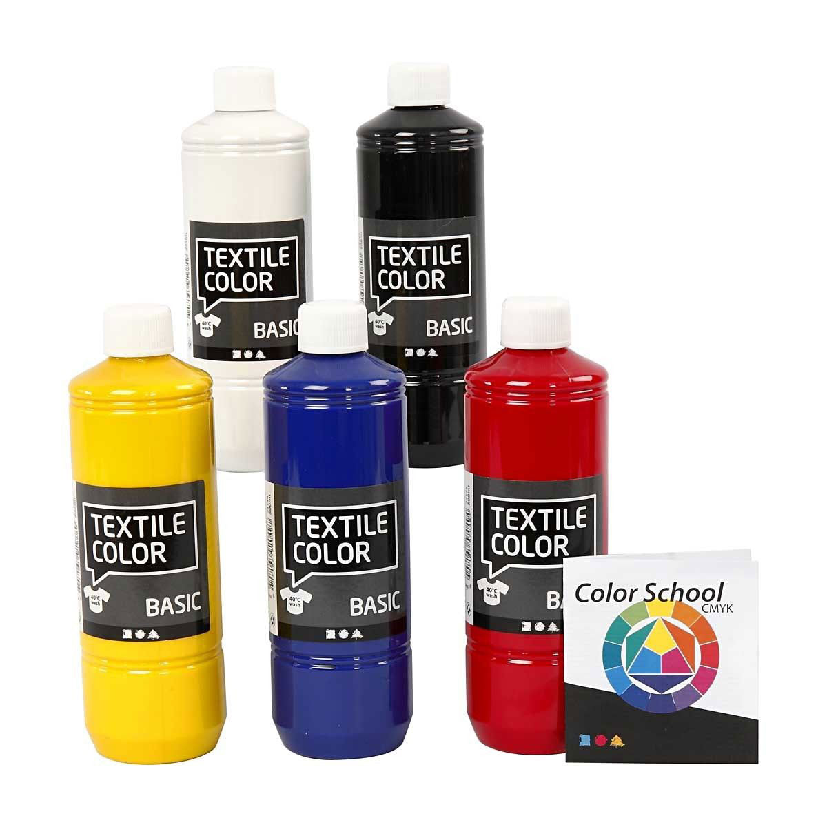 Textile paint - Primary colors, 5x500ml