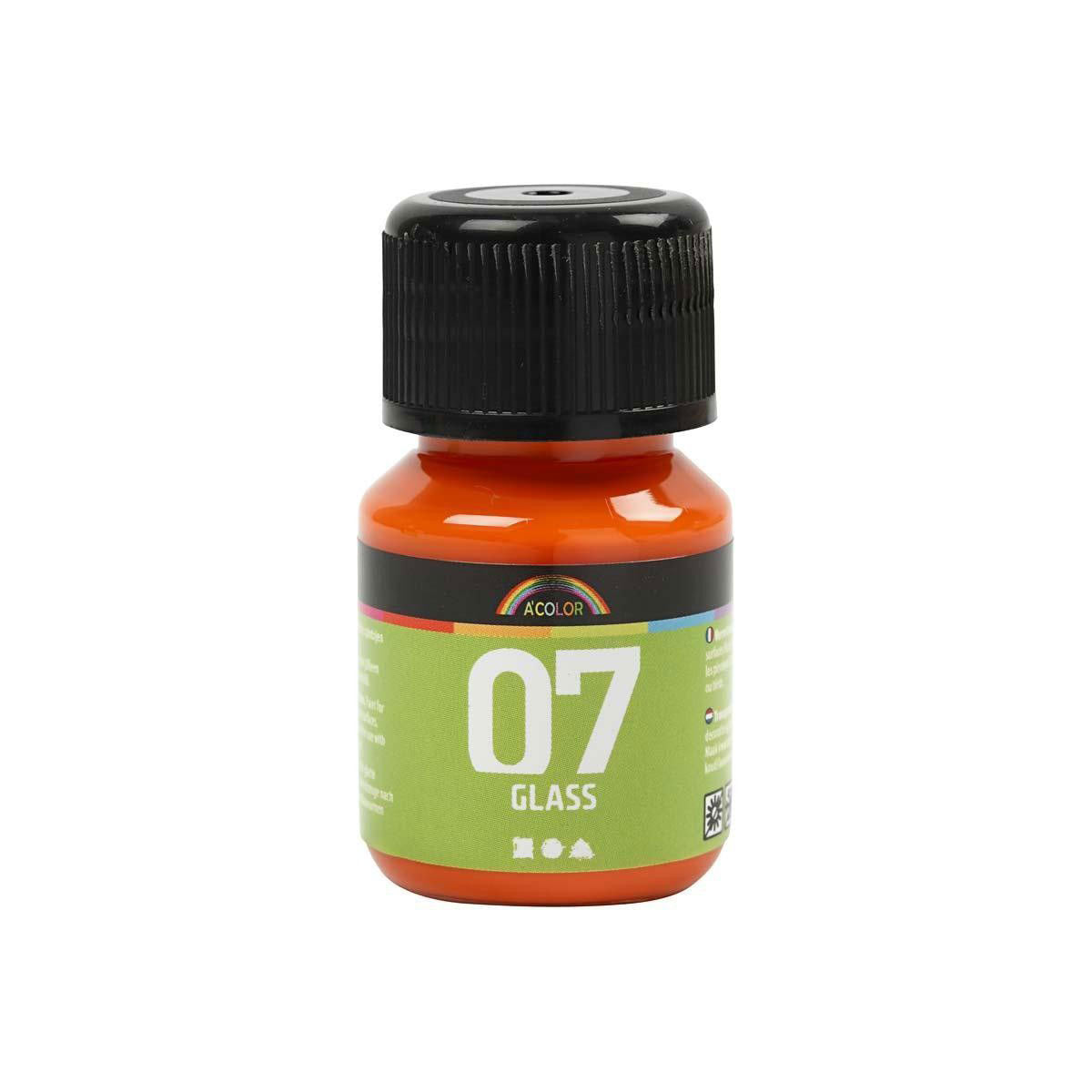 Permanent glassmaling - oransje, 30 ml