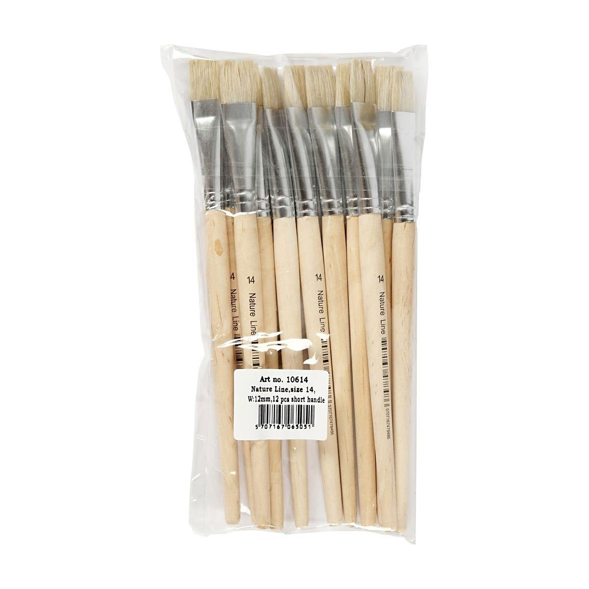 Creativ company wooden brushes - no. 14, short handle, 12 pcs.