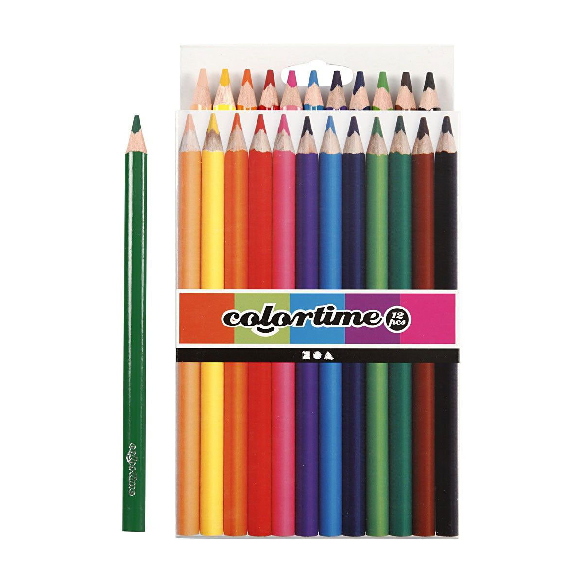 Triangular Jumbo colored pencils - Basic colors, 12st.