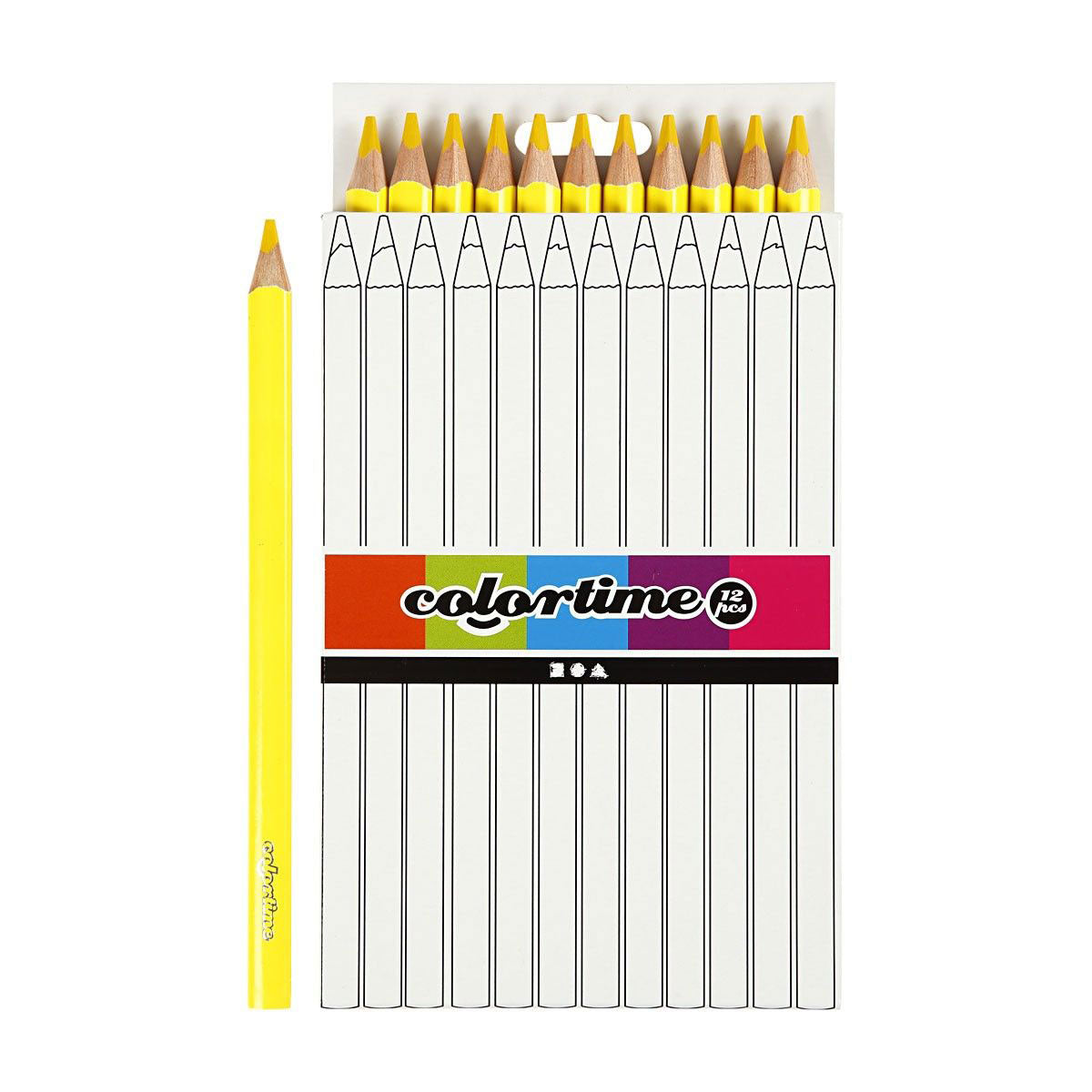 Crayons de couleur jumbo triangulaires - Jaune, 12e.