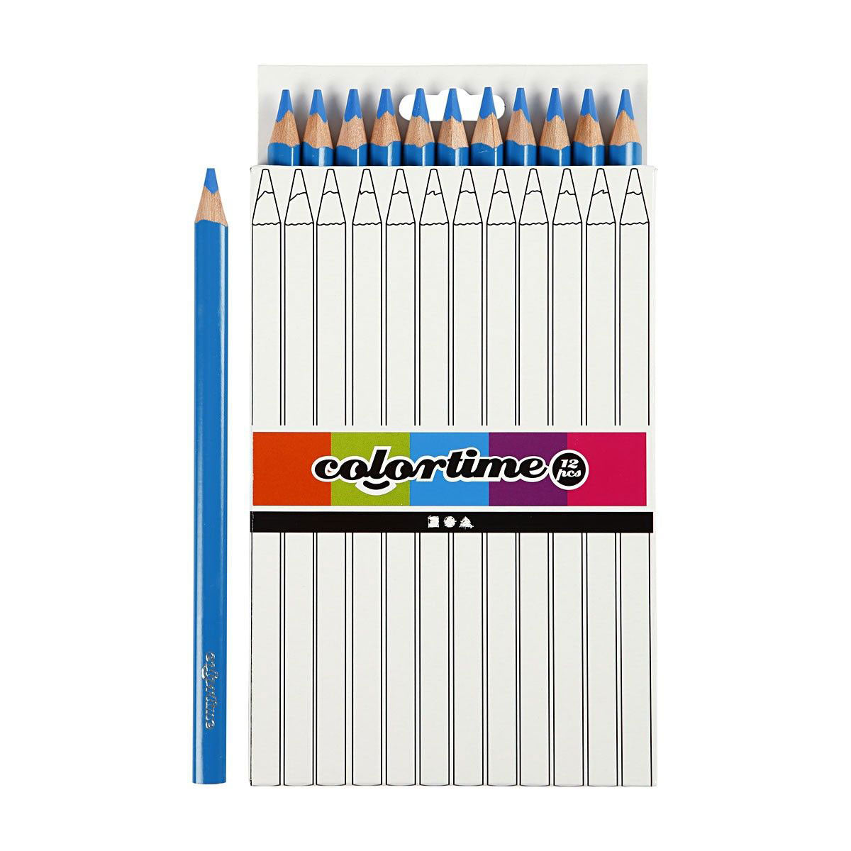 Creativ Company Triangular Colored Pencils Blue, 12st.