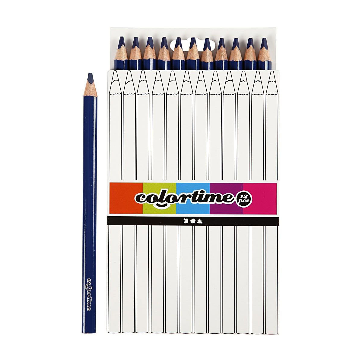 Triangular Jumbo colored pencils - Dark blue, 12st.