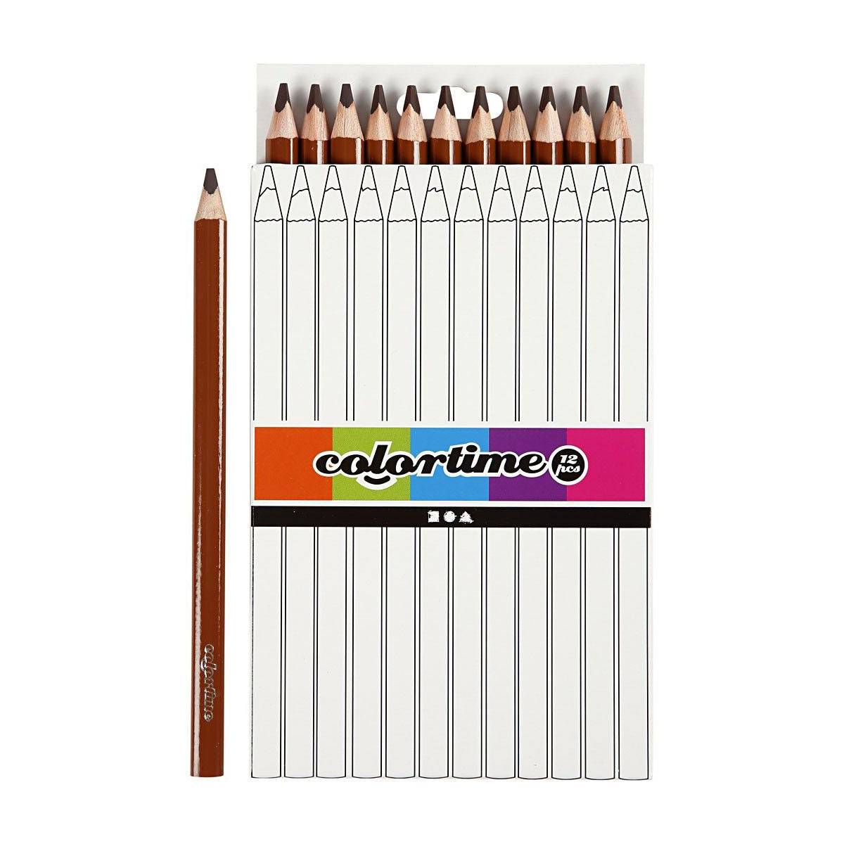 Creativ Company triangular jumbo coloured pencils - brown, 12 pcs.