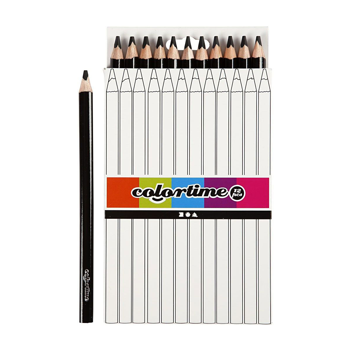 Crayons de couleur jumbo triangulaires - noir, 12e.