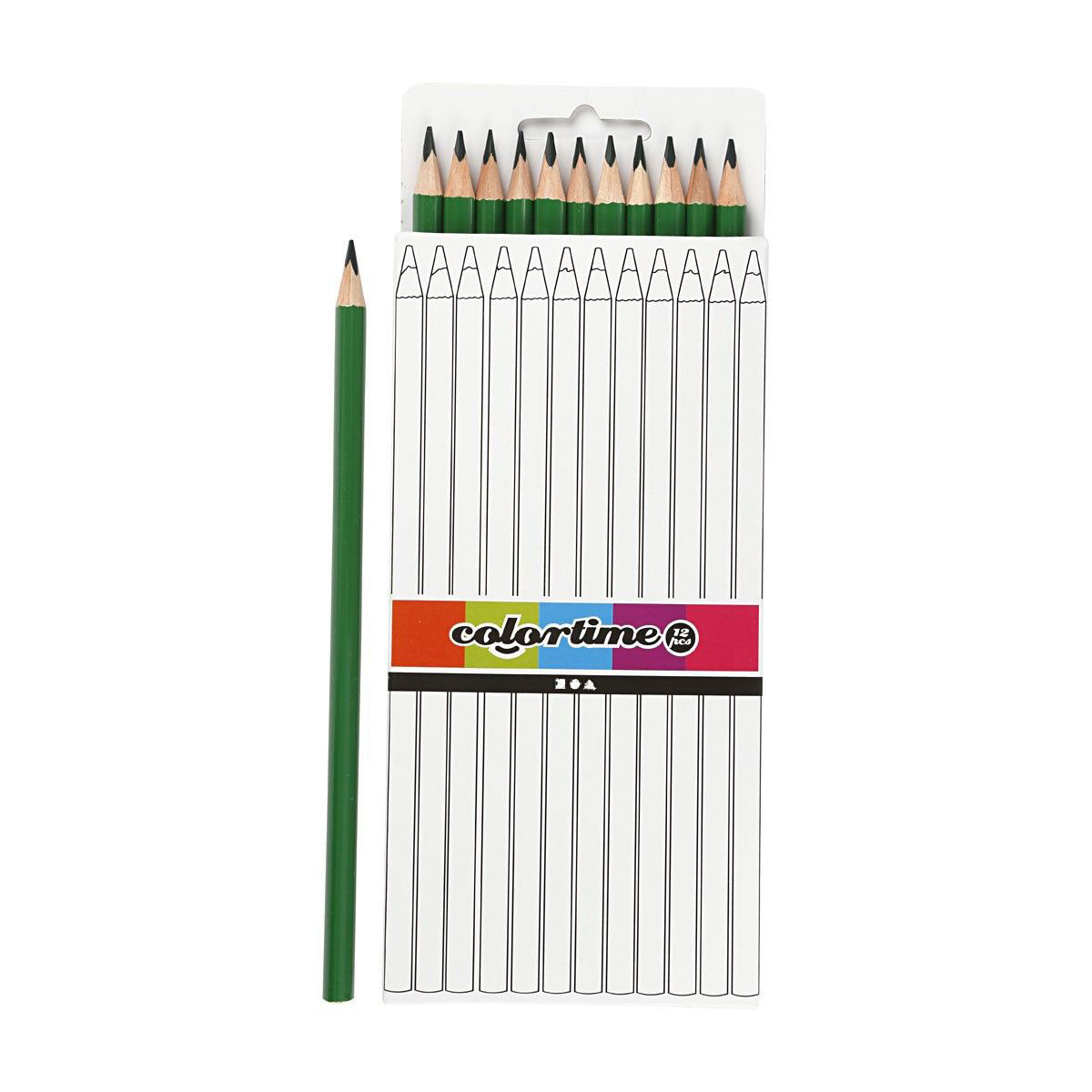 Creativ Company triangular coloured pencils - green, 12 pcs.