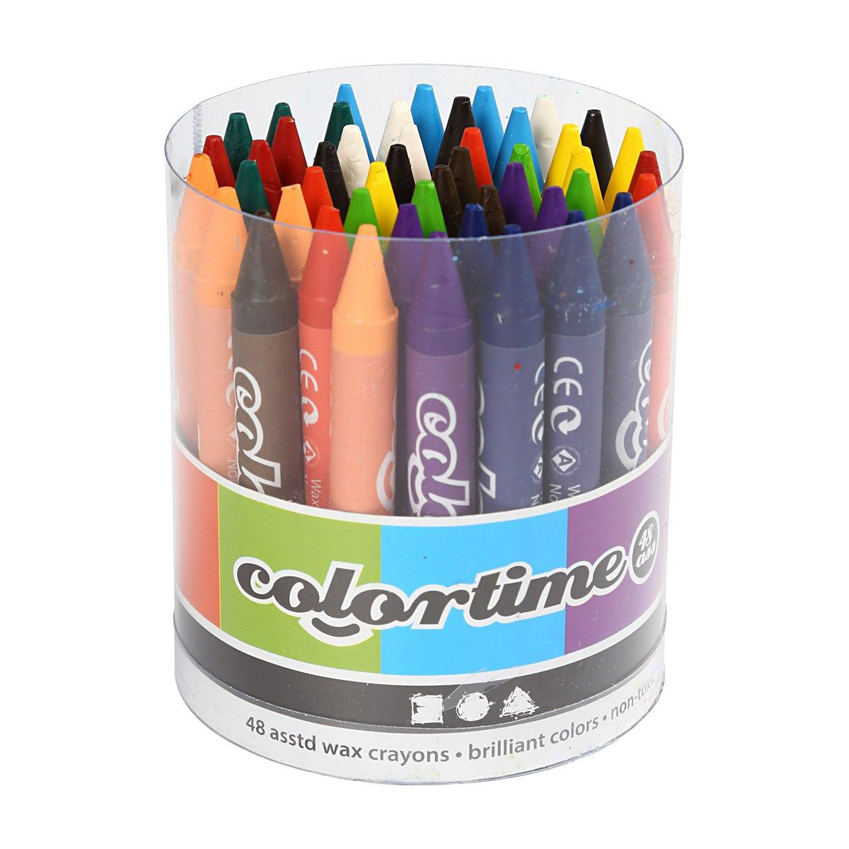 Creative Company set with 12 colours wax crayons, 48 pcs.