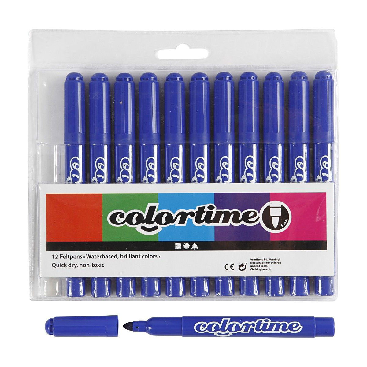 Blue Jumbo Markers, 12 ..