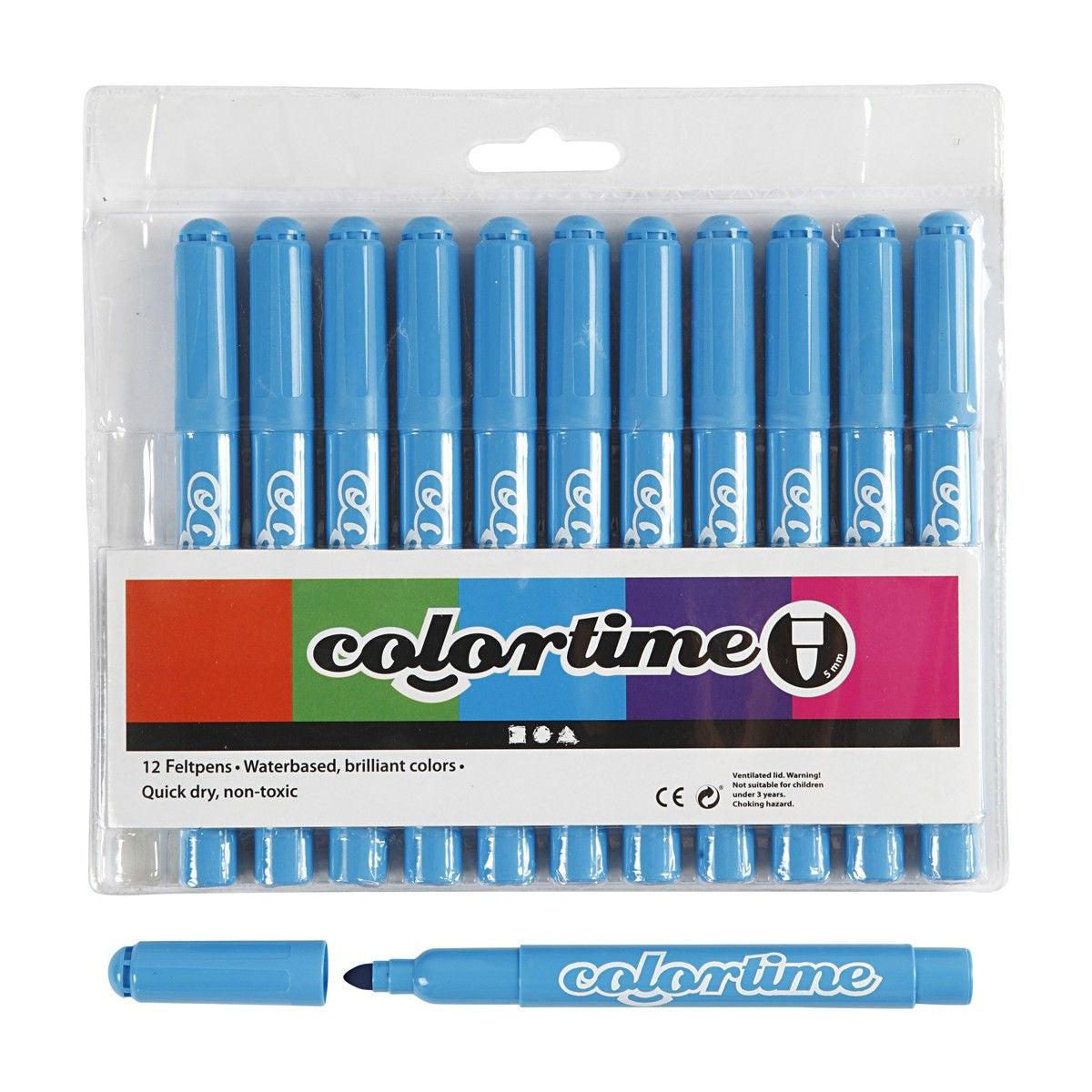 Creativ Company Light Blue Markers, 12st.