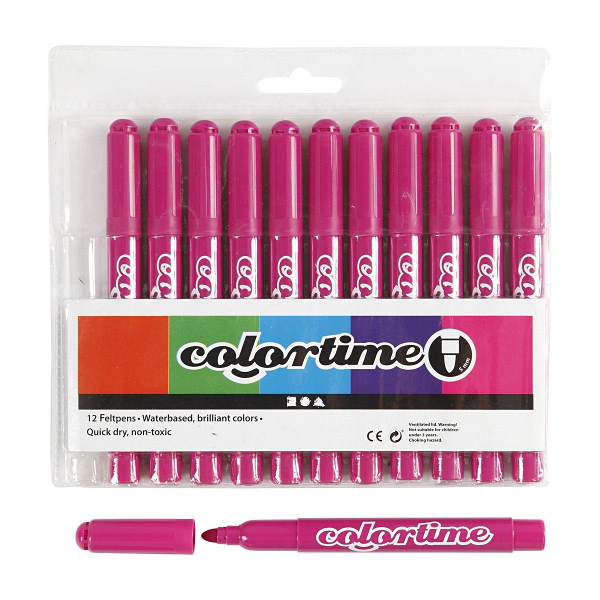 Creativ Company pink jumbo markers, 12 pcs.