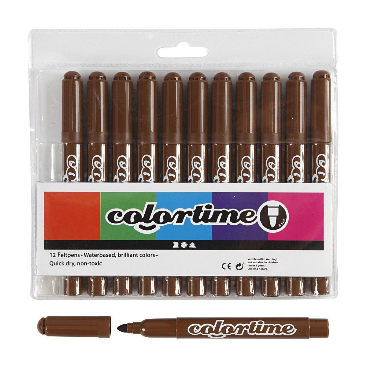 Brown Jumbo Markers, 12 ..