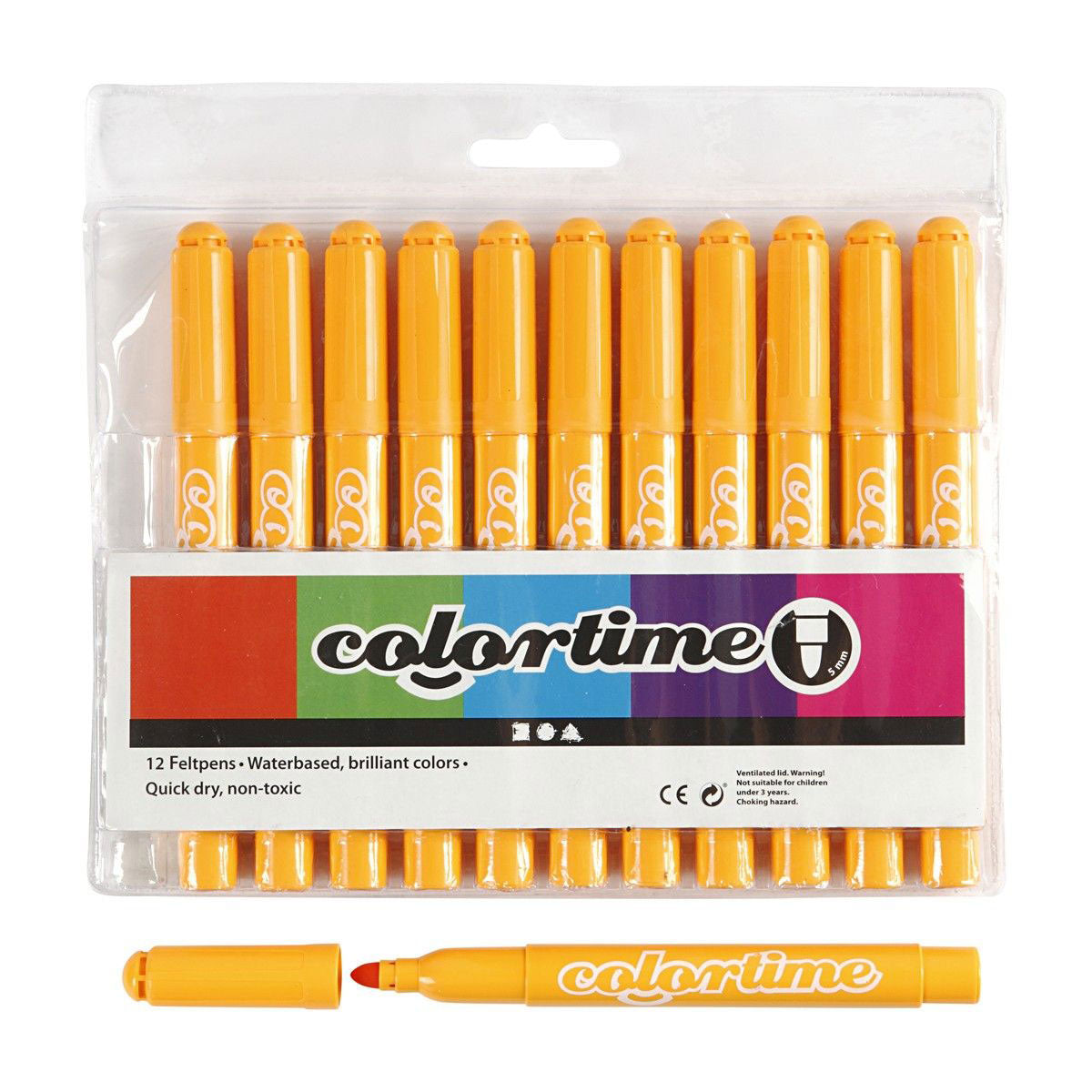 Creativ Company warm yellow jumbo felt-tip pens, 12 pcs.