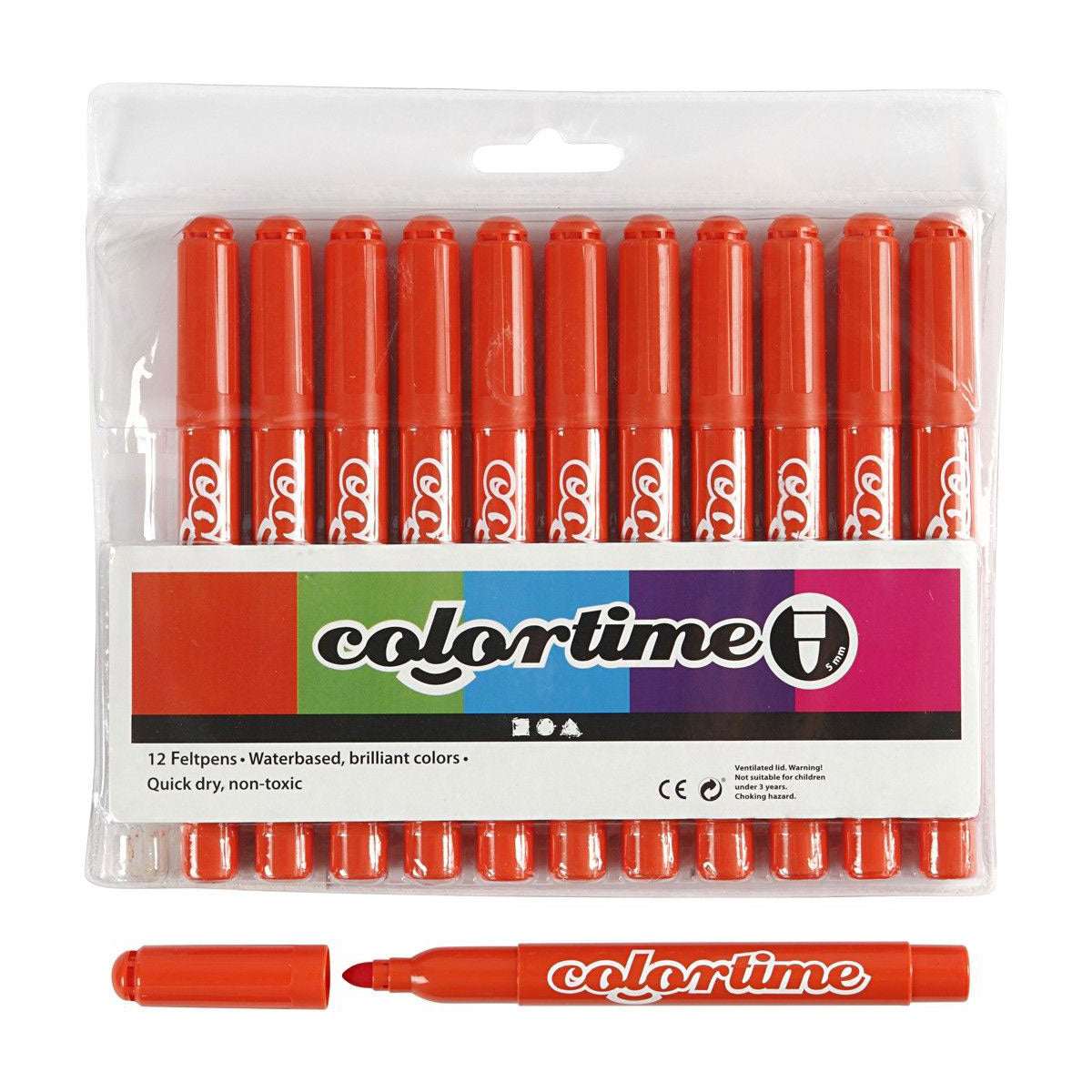 Donker Orange Jumbo markers, 12st.