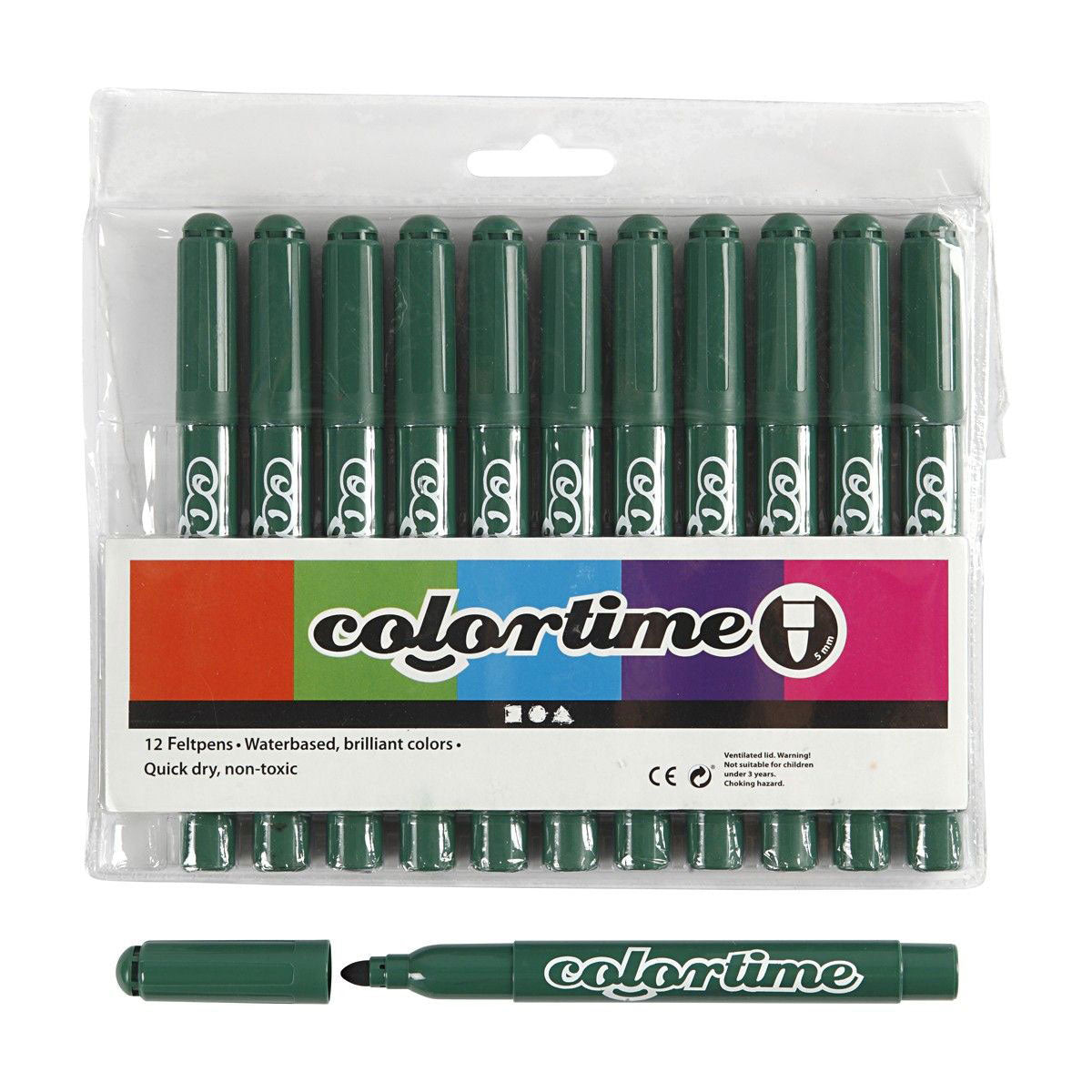 Green Jumbo markers, 12st.