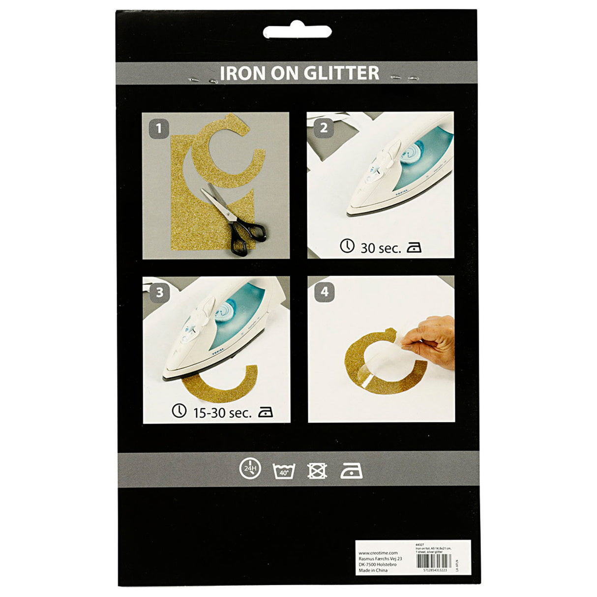 Folha de ferro com glitter prateado da Creative Company, a5