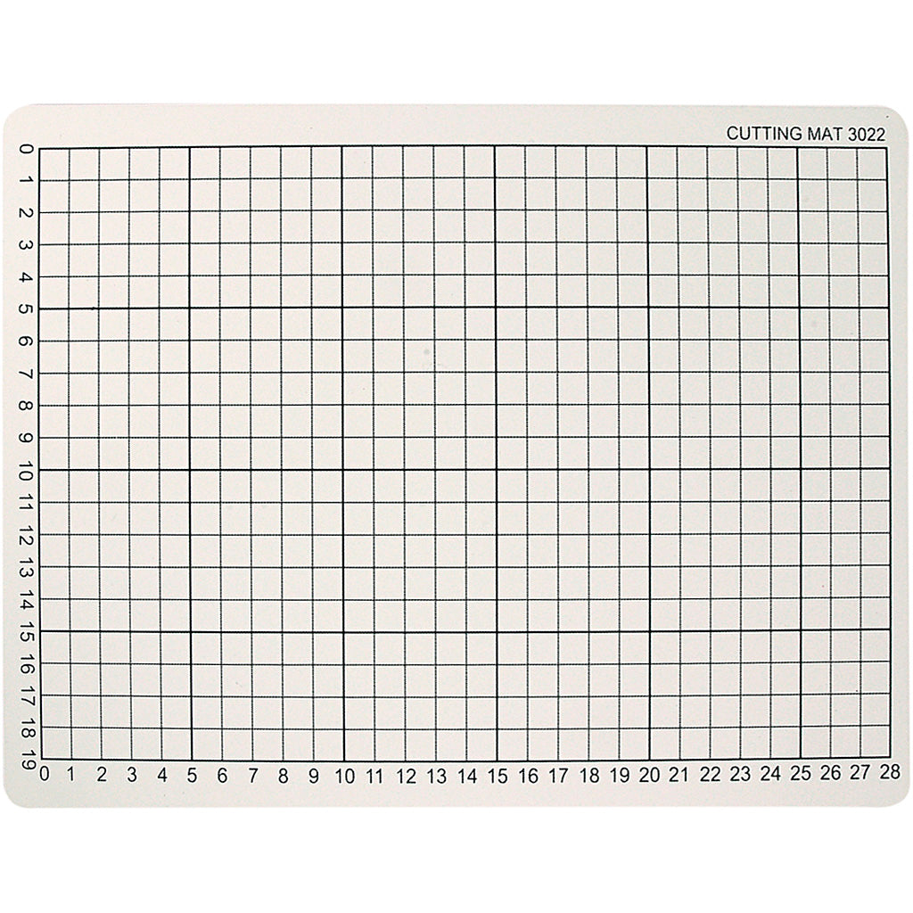 Cut mat rubber with grid lines, 22x30cm