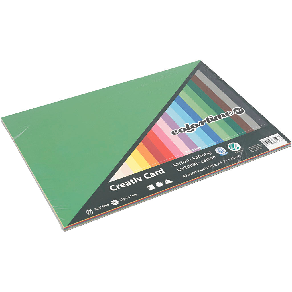 Creative Company Colored Cardboard A4, 30 Sheets