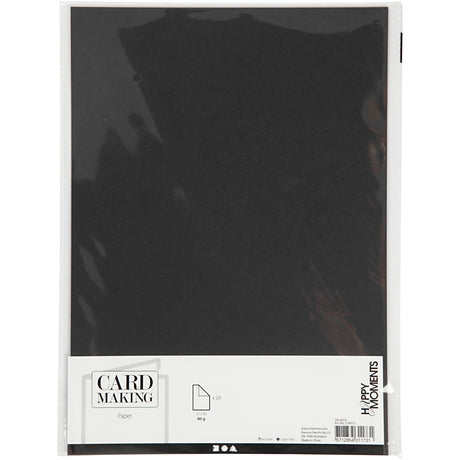 Papier firmowy Creativ czarny a4 80gr, 20 szt.
