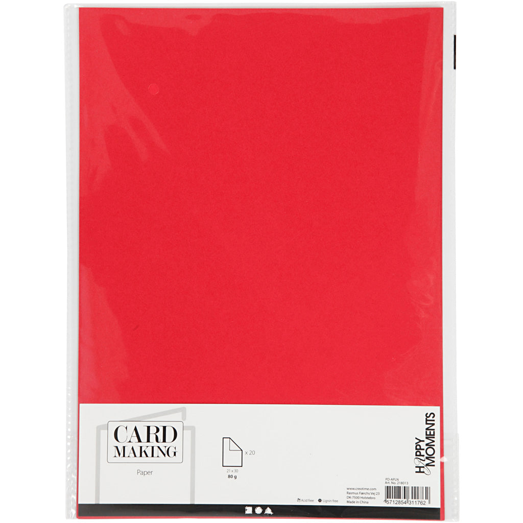 Creativ Company Paper Red A4 80GR, 20st.