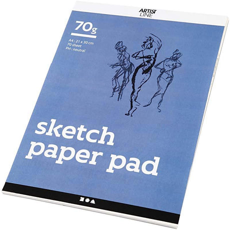 Creativ Company Sketchpad wäiss a4 70gr, 70 Blieder