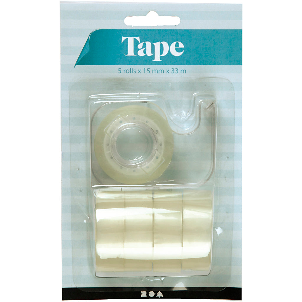 Creativ company adhesive tape with dispenser, w: 15 mm, 1 set