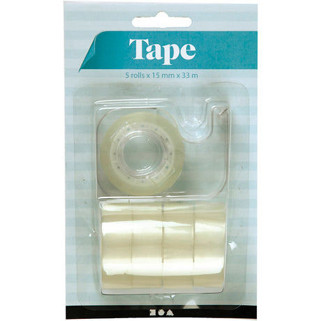 Creativ company adhesive tape with dispenser, w: 15 mm, 1 set