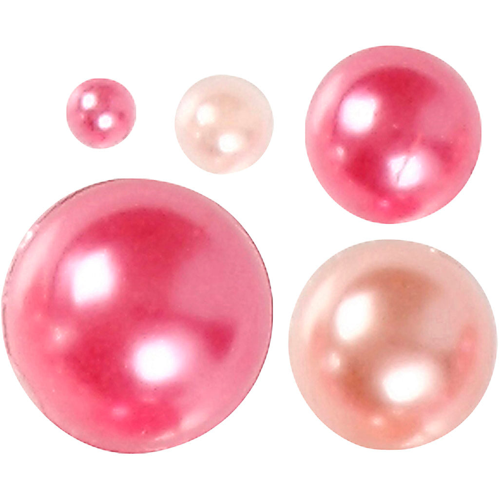 Half Paste Pearls Pink 2-8mm, 140st.