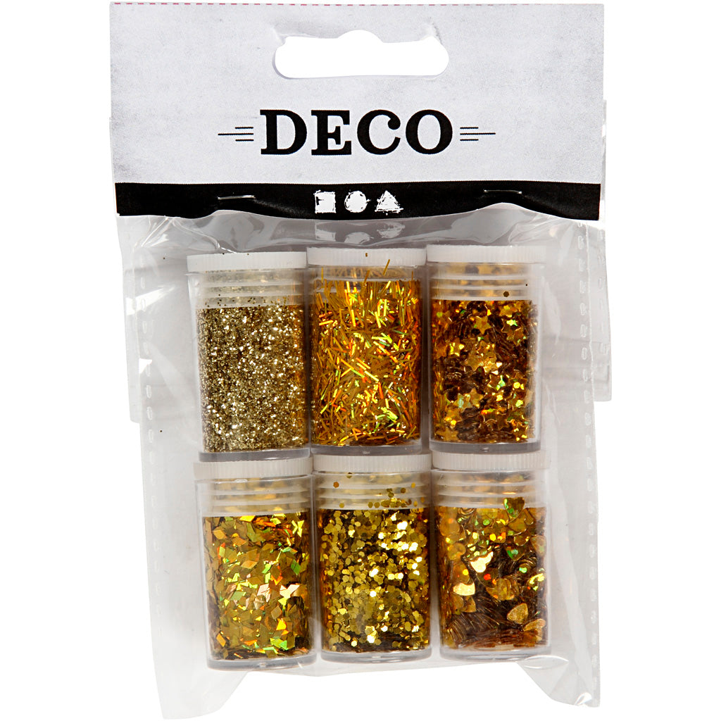 Creativ Company Glitter et Paileten Gold, 6x5gr