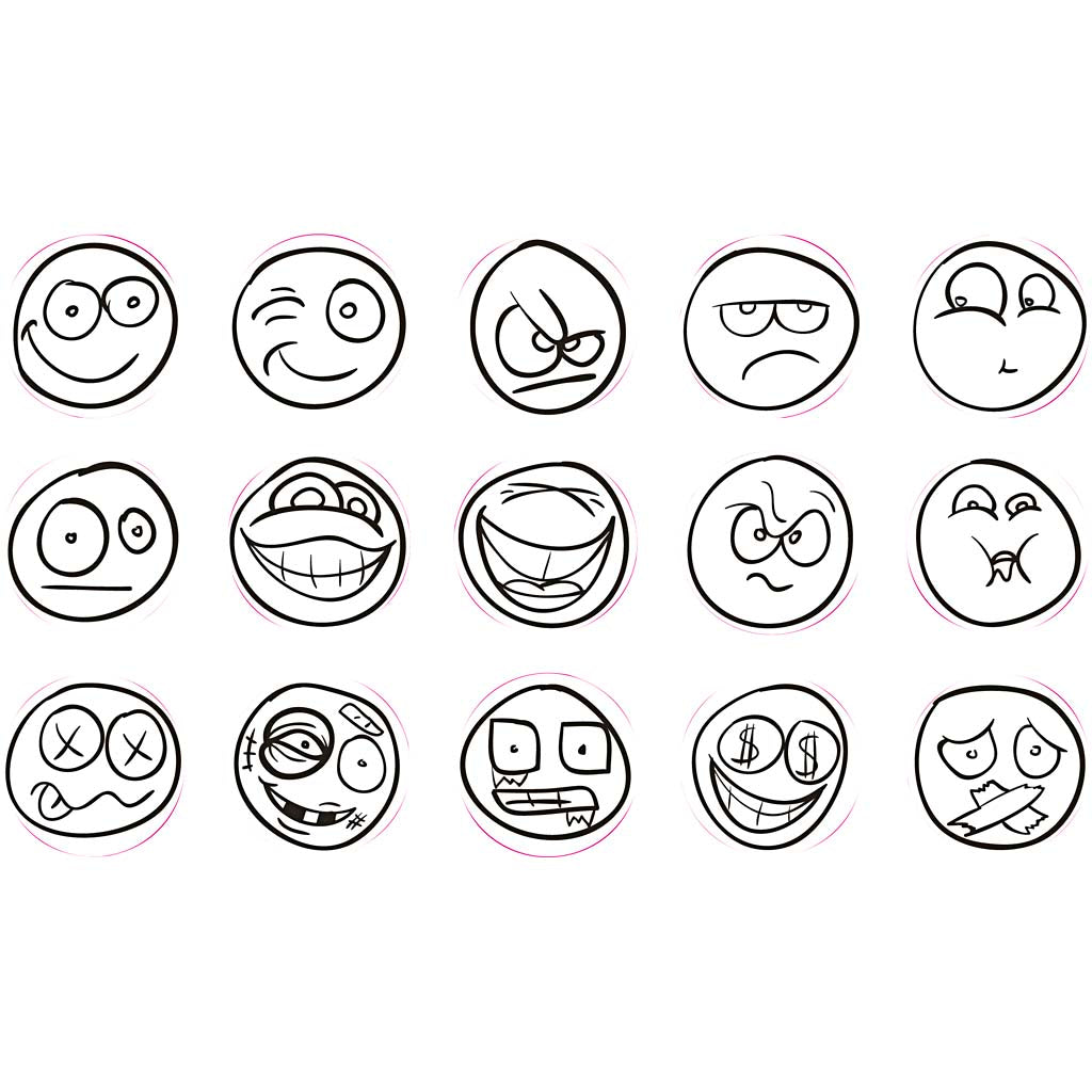 Deco Art Stamps Smile Face, 15 бр.