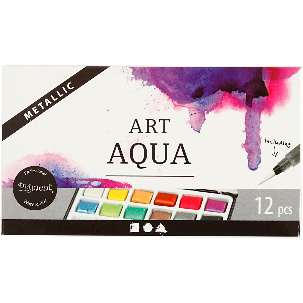 Art Aqua Aquarel Paint Metallic, 12 kolorów