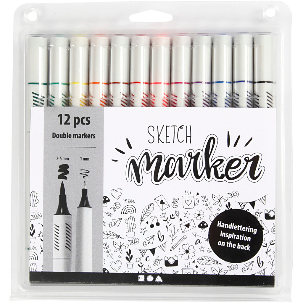 Creativ company https: www.cchobby.nl drawing markers-line thickness-1-2-5-mm-standard-colours-12-piece-1-box