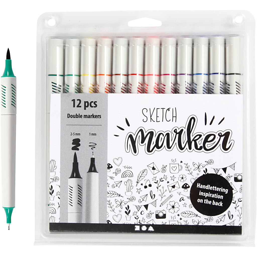 Creativ company https: www.cchobby.nl drawing markers-line thickness-1-2-5-mm-standard-colours-12-piece-1-box