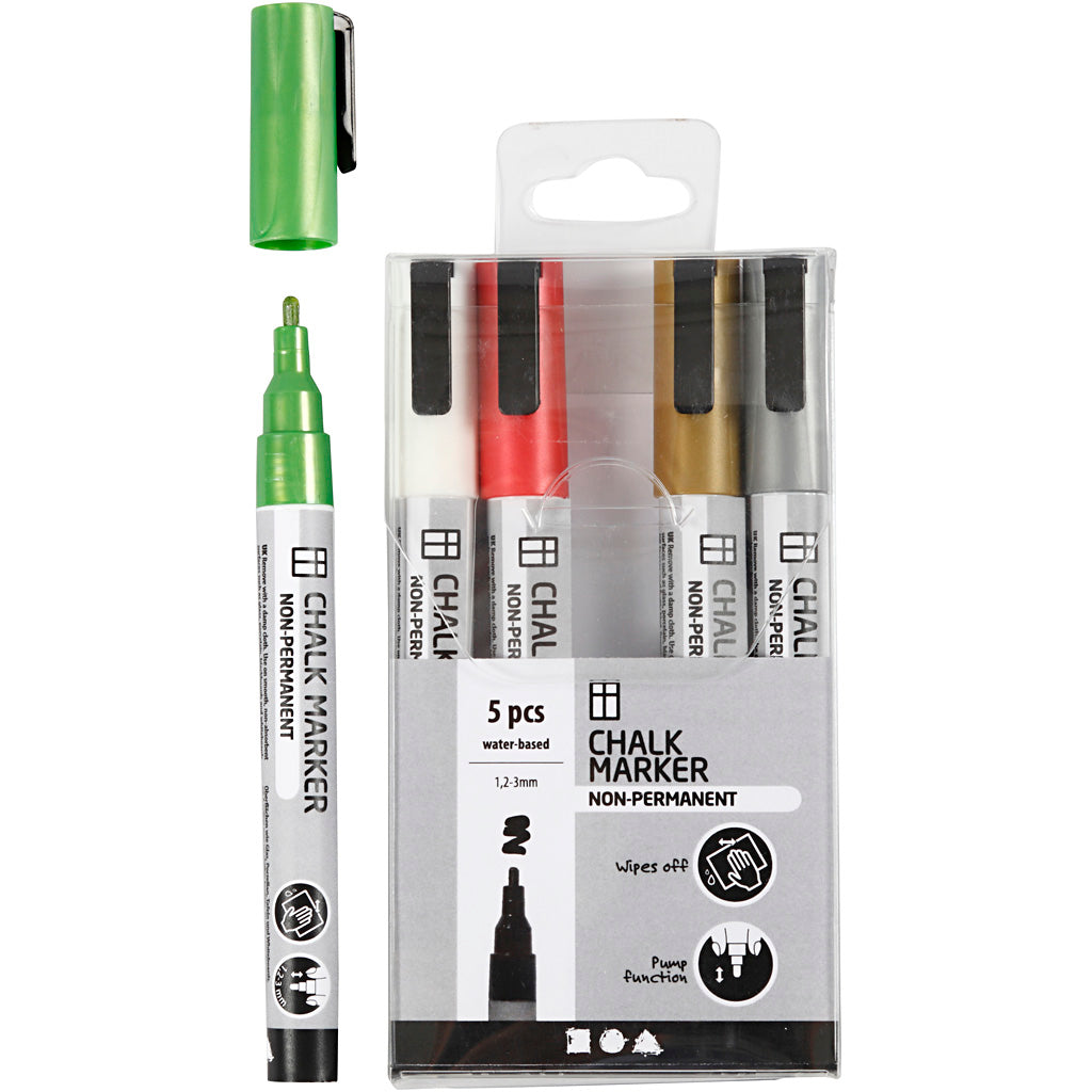 Creativ Company Krijt Markers Metallic Colours, 5st.