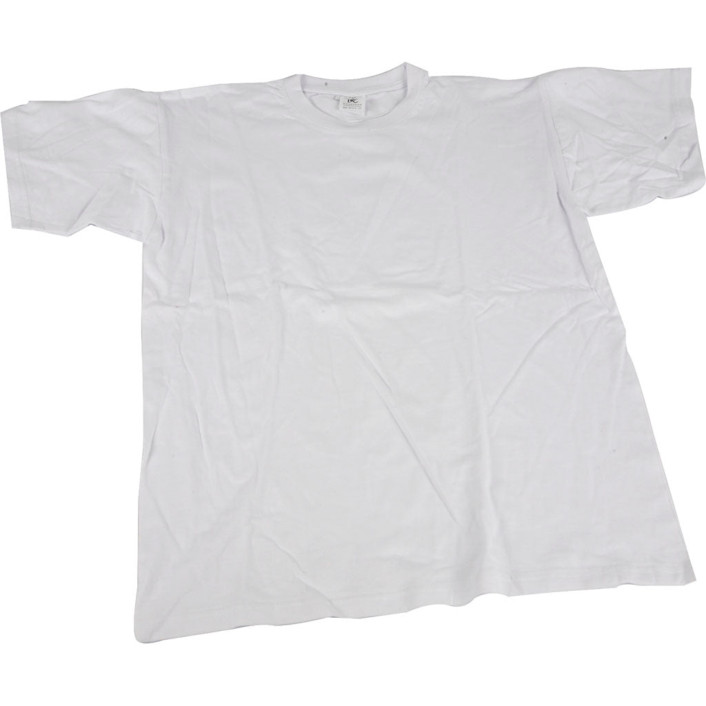 T-shirt white with round neck cotton, 5-6 years old