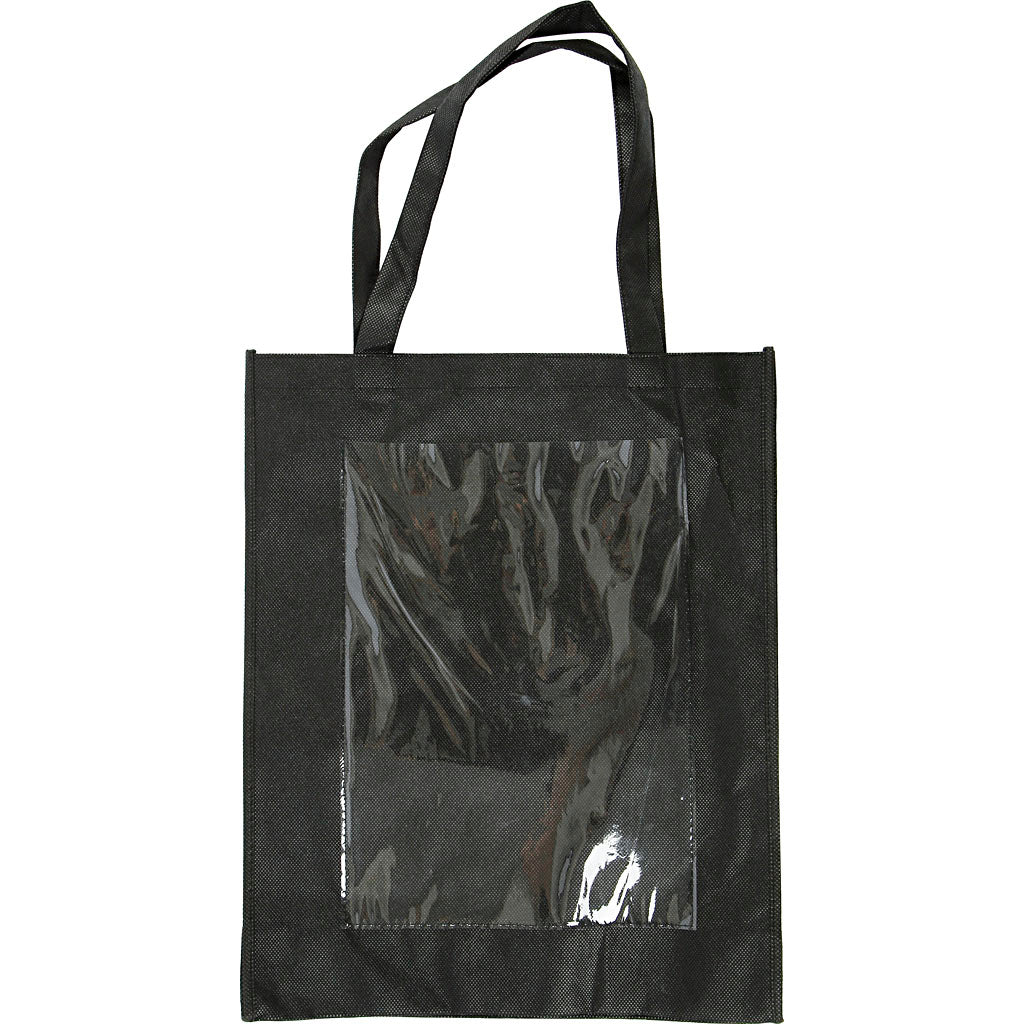 Creativ Company Black rame Bag s plastično sprednjo stranjo