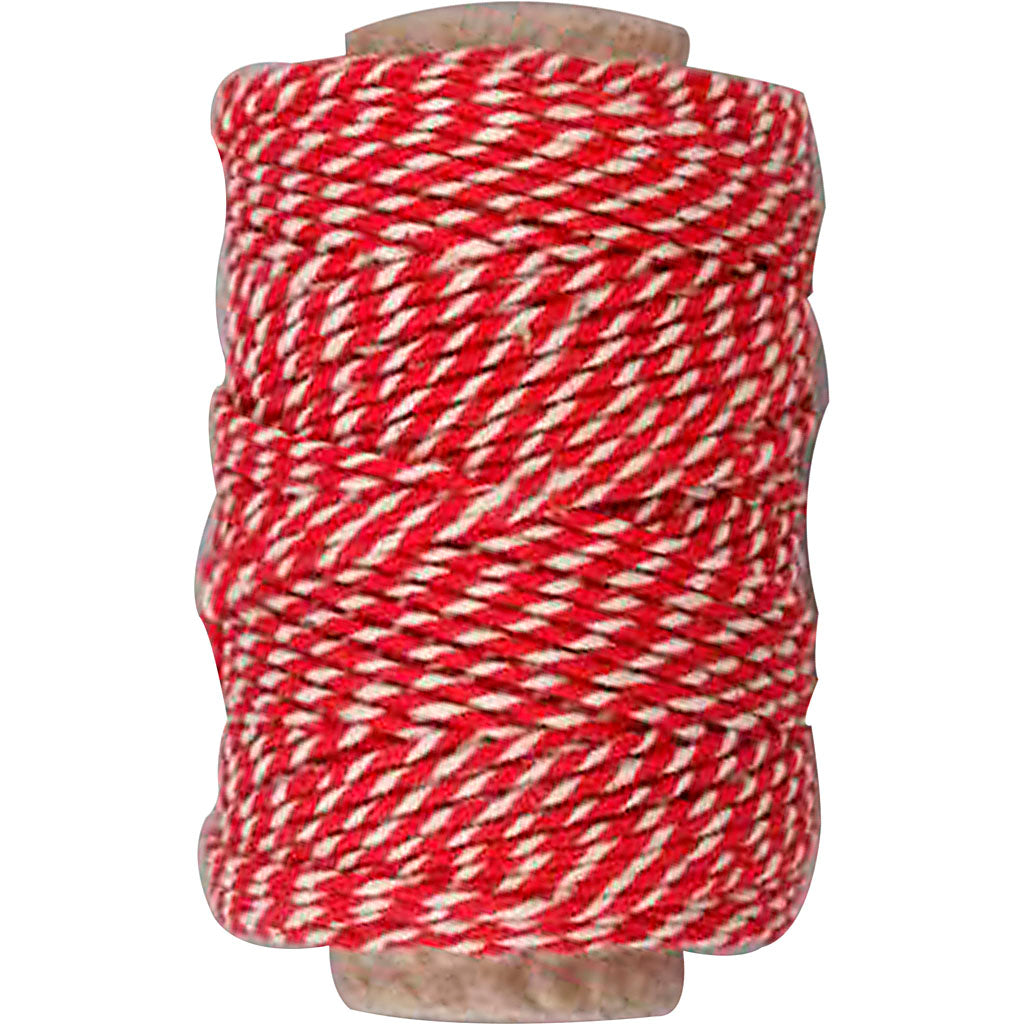 Creativ Company Cotton Cord Red White, 50m