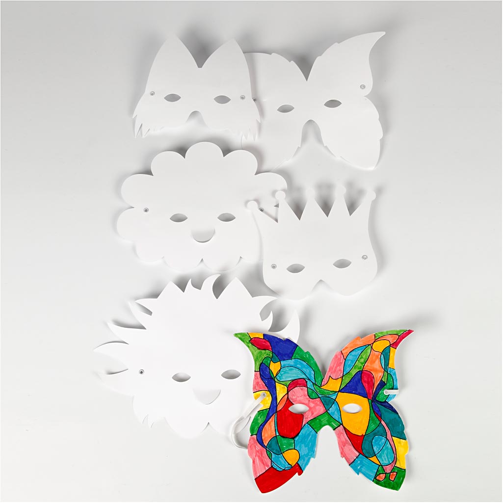 Creativ Company Fantasimaskers White, 5 ..