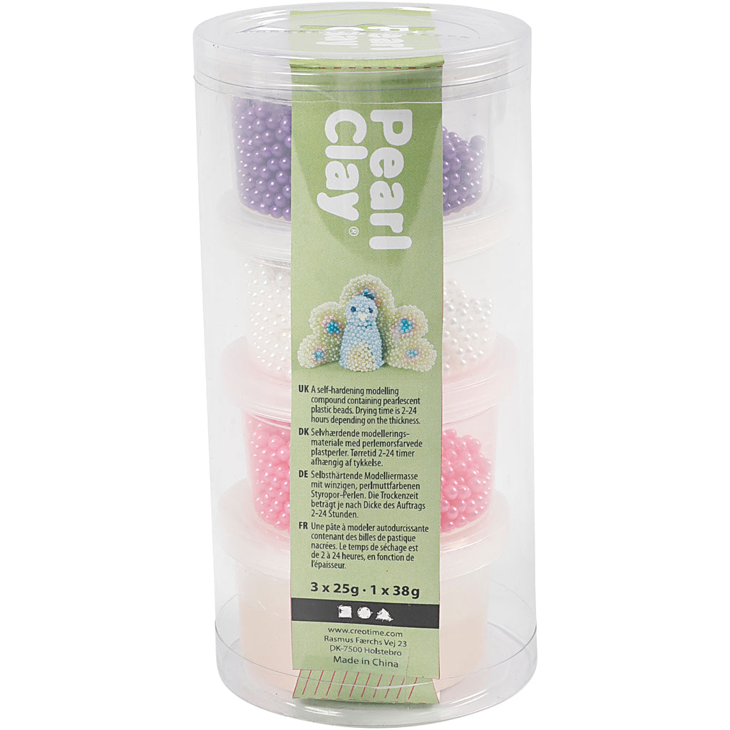 Creativ Company Pearl Clay Pink, Purple, White, 3x25gr