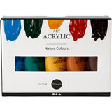 Creativ Company Pigment Art Acrylic Paint Couleurs naturelles, 5x75 ml