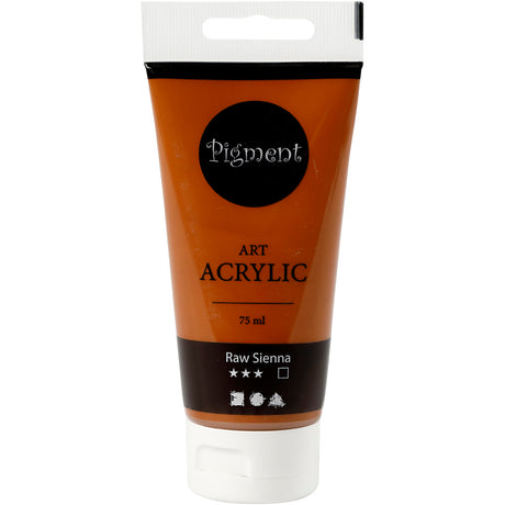 Creativ company pigment art acrylic paint raw sienna brown, 75ml