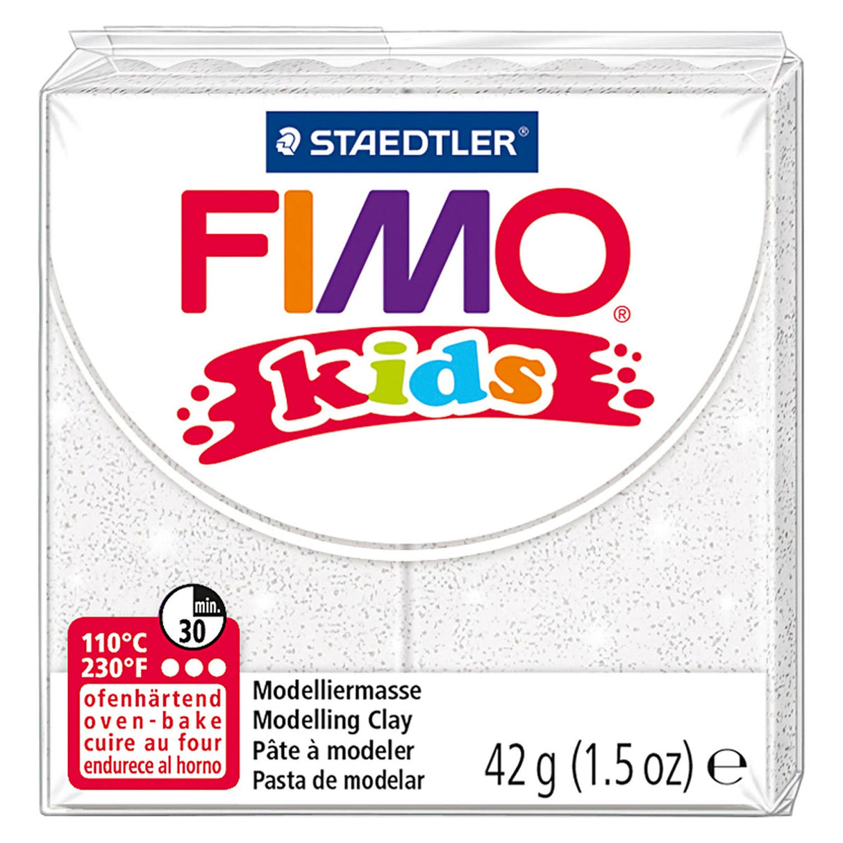 Fimo børn, der monterer ler hvid glitter, 42gr