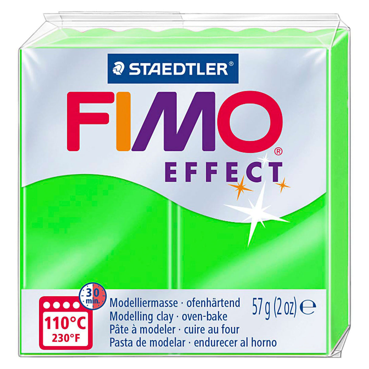 Fimo Fimo Effect Montando Clay Neon Green, 57GR